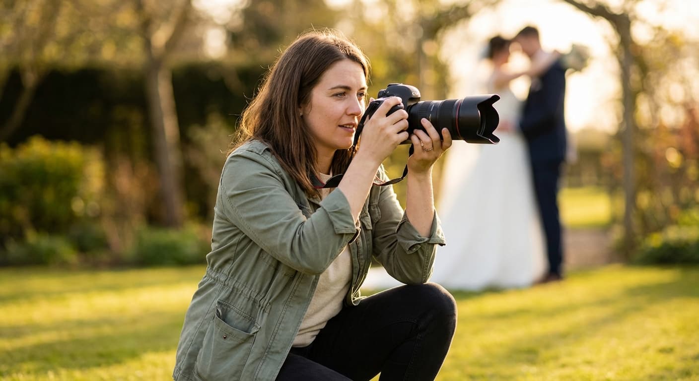 Tereza fotografuje svatbu